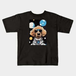 Astronaut royal poodle portrait Kids T-Shirt